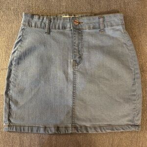 Don’t Think Twice Light Blue Wash Denim Mini Skirt